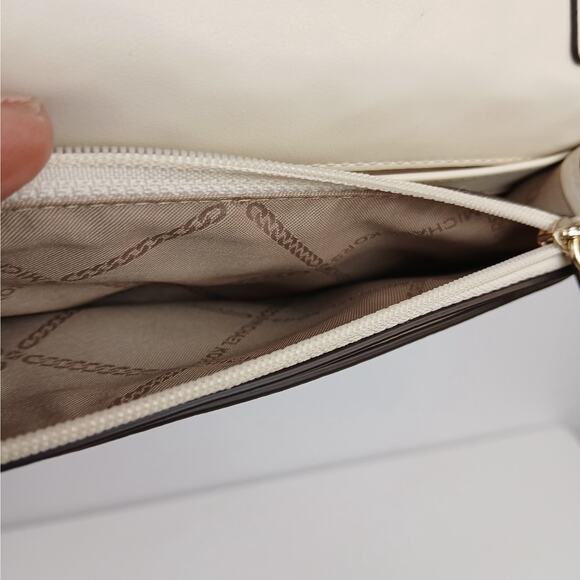 Michael Kors Jet Set Small Woven Leather Smartphone Convertible Cross-body Bag - Picture 7 of 8